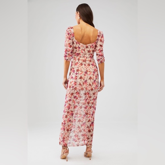 For Love & Lemons Evie Corset Maxi Dress in Tea Rose Pink Cottagecore Size‎ S - Picture 3 of 7